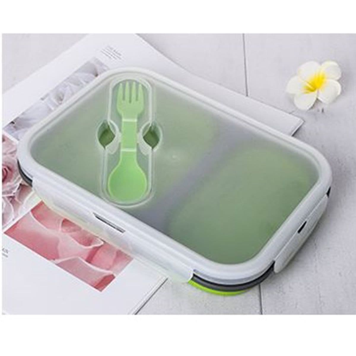 Buy Microwave-Safe Silicone Collapsible Lunch Box in Singapore view 3