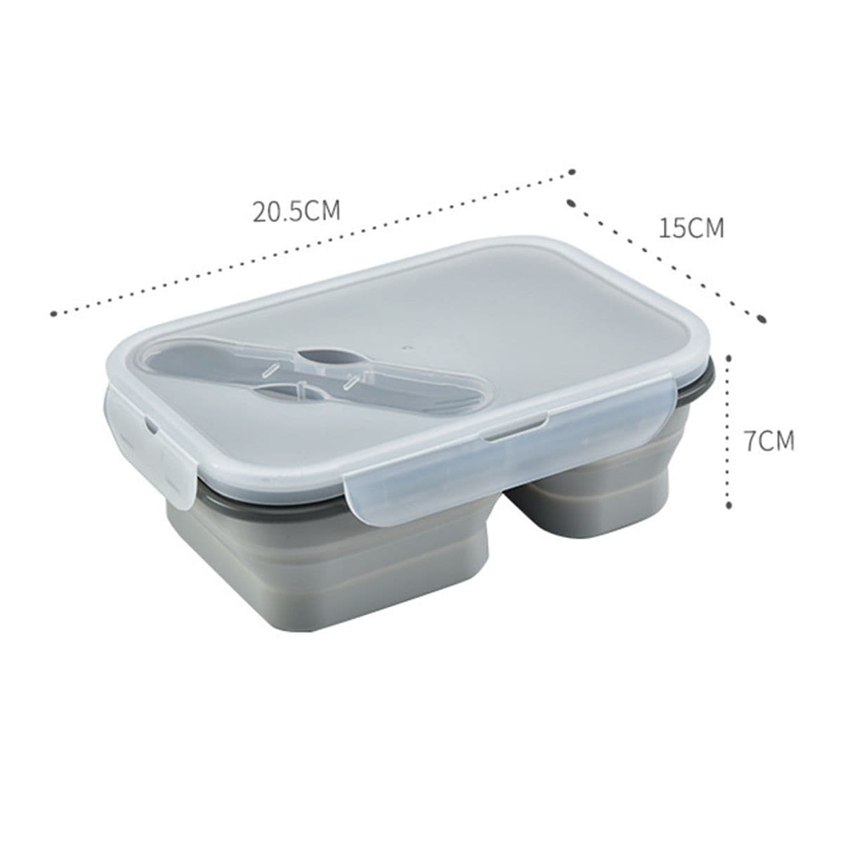 Buy Microwave-Safe Silicone Collapsible Lunch Box in Singapore view 2