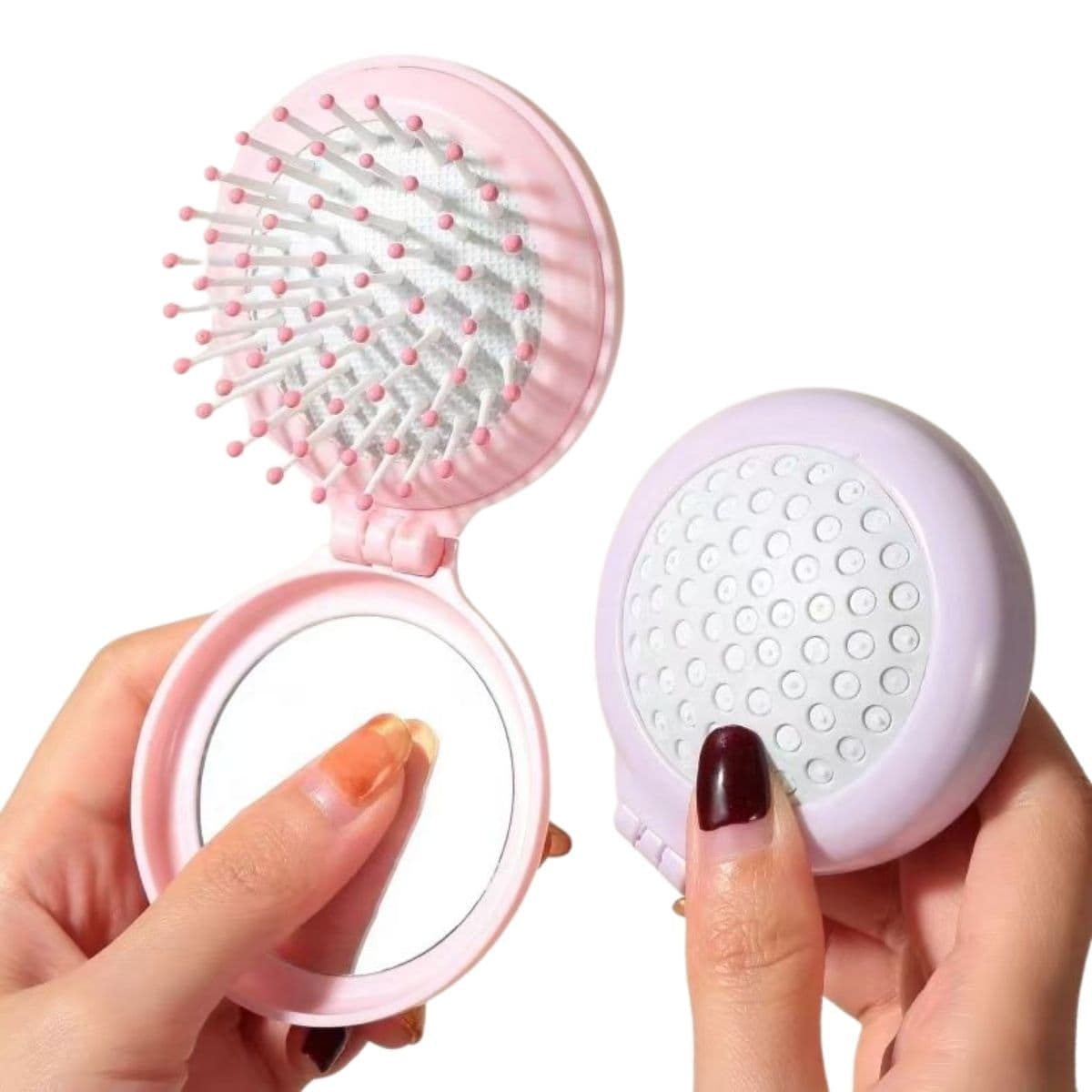 Pocket-Sized Hair Comb with Mirror