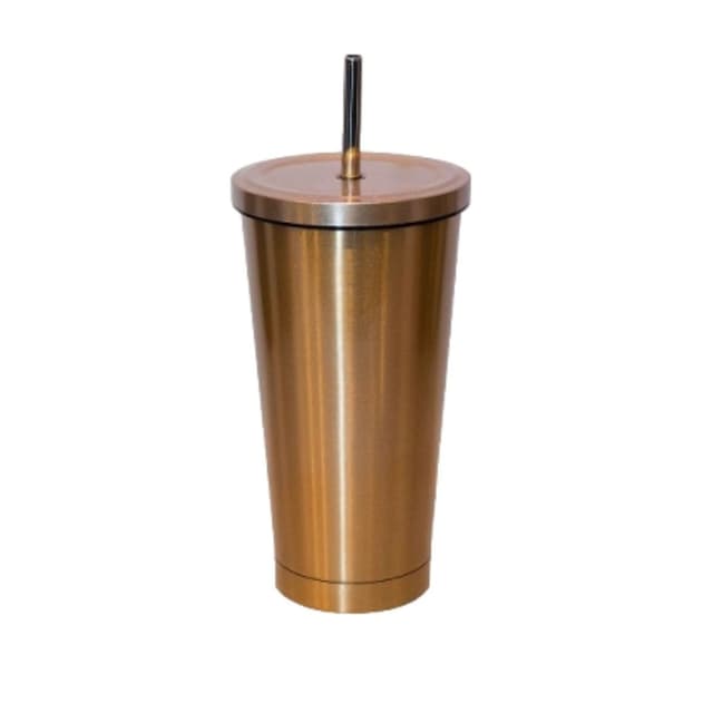 Stainless Steel Mug with Lid and Straw