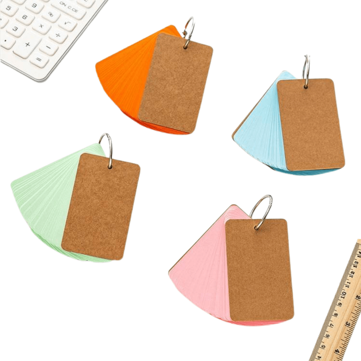 Flip Flash Index Cards with Binder Ring