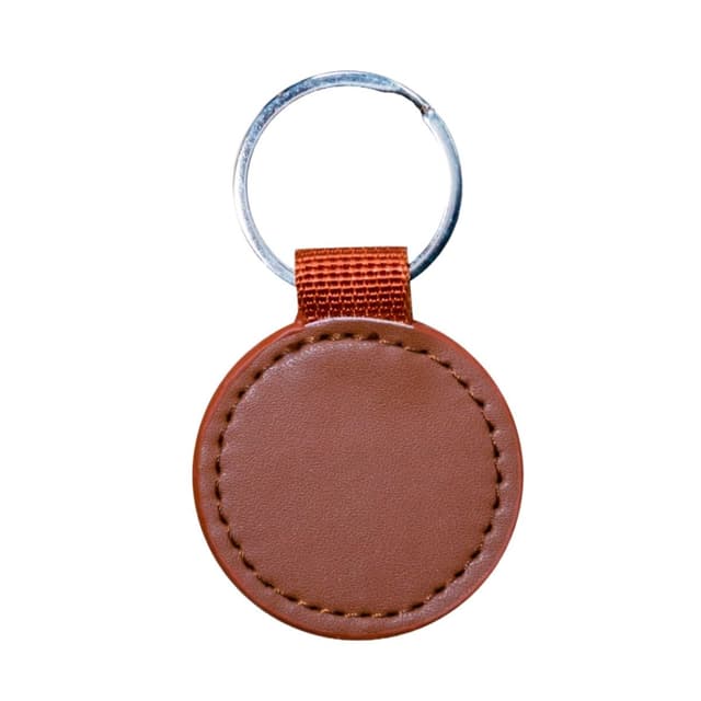 Round Leather Key Chain