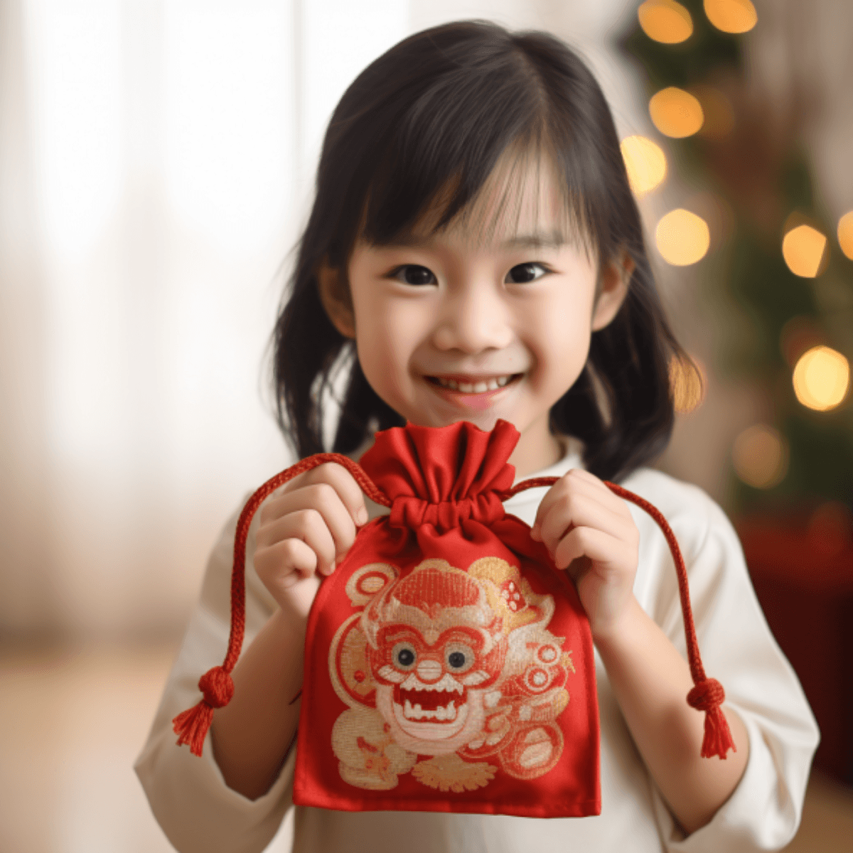 Red Drawstring Canvas Bag