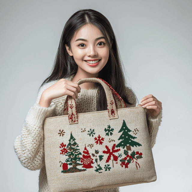 Christmas Laminated Jute Bag
