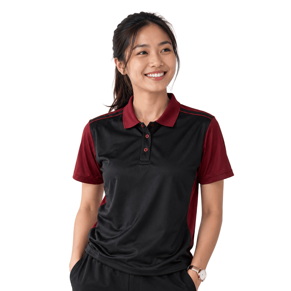 Contrast Shoulder Panel Polo Shirt