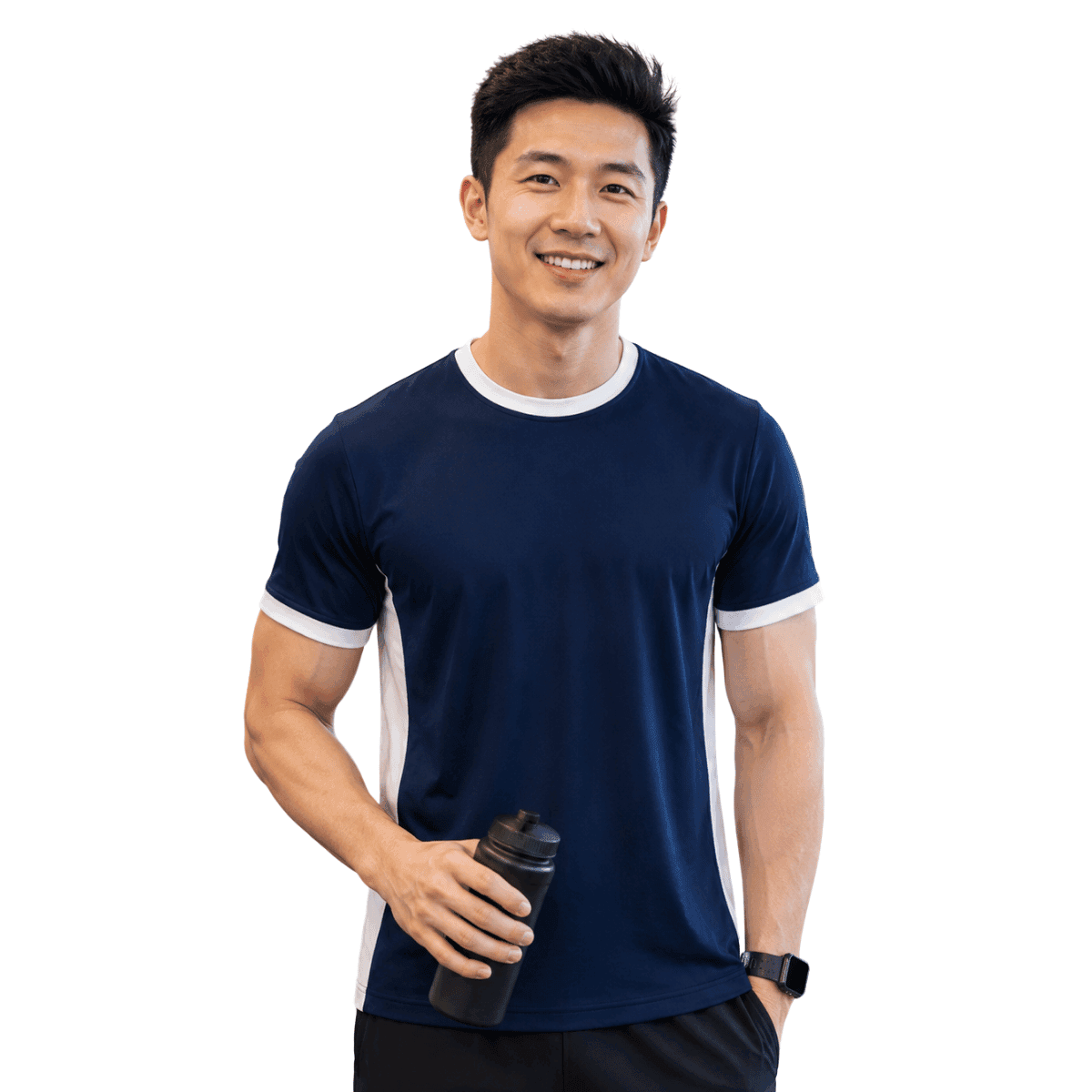 Unisex Contrast Side Panel Crew Neck T-Shirt