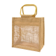 See-Through Jute Bag with Wooden Handle