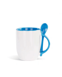 Ceramic Mug with Coating & Spoon