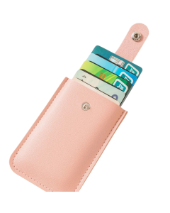 Leather Pull-Out Card Case Organizer