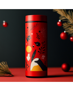 Christmas Red Boria Vacuum Flask
