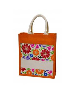 Floral Laminated Jute Bag
