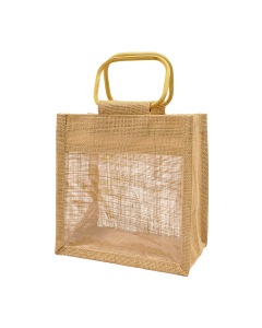 See-Through Jute Bag with Wooden Handle