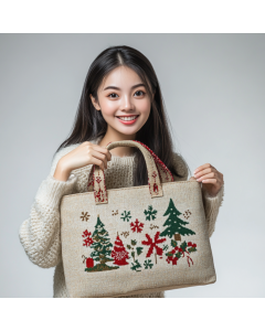 Christmas Laminated Jute Bag